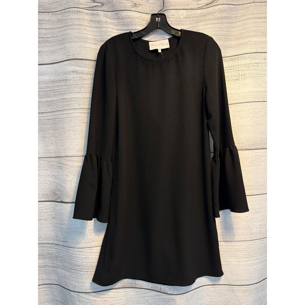 NWT Charles Henry Black Bell Sleeve Mini Dress Size M